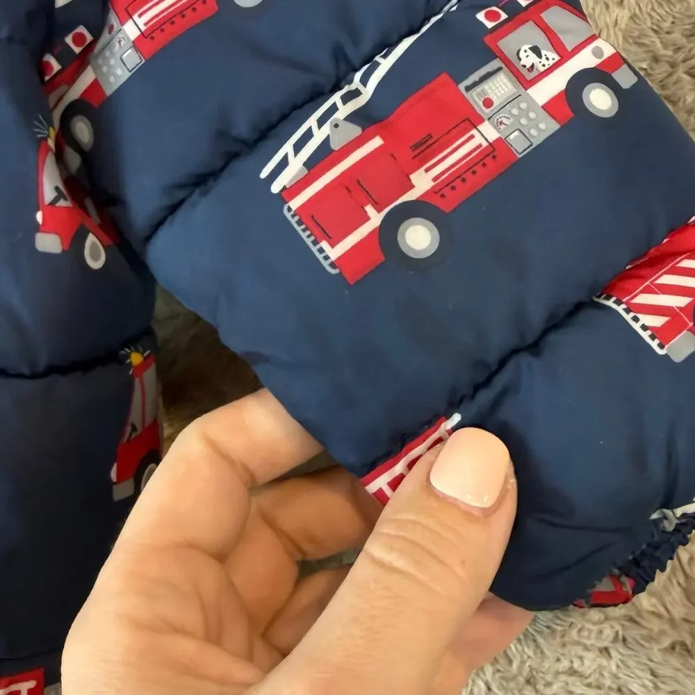Children's Place Firetruck Puffer Coat Jacket Baby Toddler Boys 18-24 Months